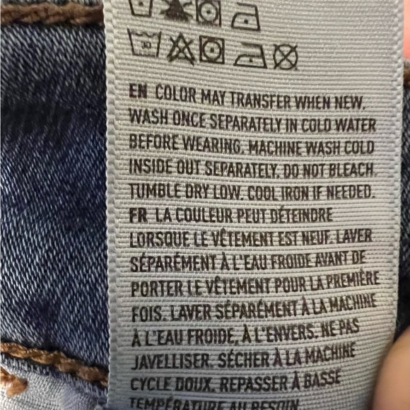 American Eagle Next Level Stretch Distressed Jeans Size 0 Blue Denim Women - Picture 10 of 12